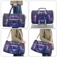 thumbnail image 6 of Garronmavis Purple Galaxy Cat Print Large Quilted Duffle Bag for Women, Weekender Travel Carry On Tote with Luggage Sleeve, Gym Dance Overnight Shoulder Bag, 6 of 7