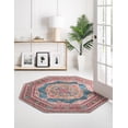 thumbnail image 3 of Unique Loom Baracoa Collection Area Rug - Regla (5' Octagon Turquoise/Ivory), 3 of 10