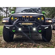 Vijay Compatible with 2018-2019-2020-2021-2022-2023-2024-2025-2026 Jeep Wrangler JL Front and Rear Bumper Textured Black Steel with Lights and D-rings