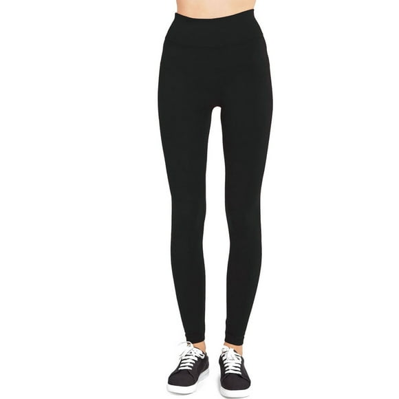 LAVRA Leggings Longueur Complète Taille Régulière pour Femmes-Noir