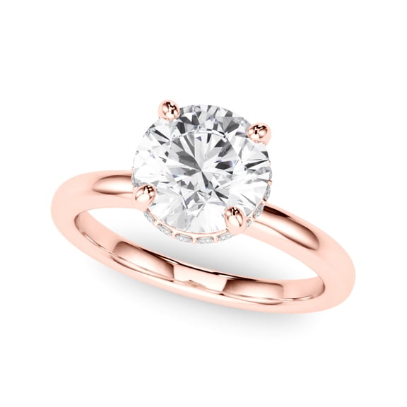 Peora Solid 18K Rose Gold Solitaire Ring - 1.20 Ct Lab Grown Diamond for - 6.5mm Round Cut Promise, Engagement or Anniversary Ring, Jewelry Gift, w/Jewelry Box