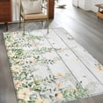 thumbnail image 2 of Spring Flowers Area Rugs 3x5 ft Watercolor Beige Floral Falling Green Leaf Plant Wood Grain Washable Rug Non Slip Indoor Carpet Absorbent Floor Mat for Living Room Bedroom Dining Room, 2 of 9