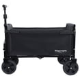 thumbnail image 4 of Folding Garden Carts All-in-One Convertible Folding Camping Wagon Cart: Bench Seat, Storage Compartment & Included Dog Tether, Black/Gray,Outdoor Garden Carts, 4 of 26
