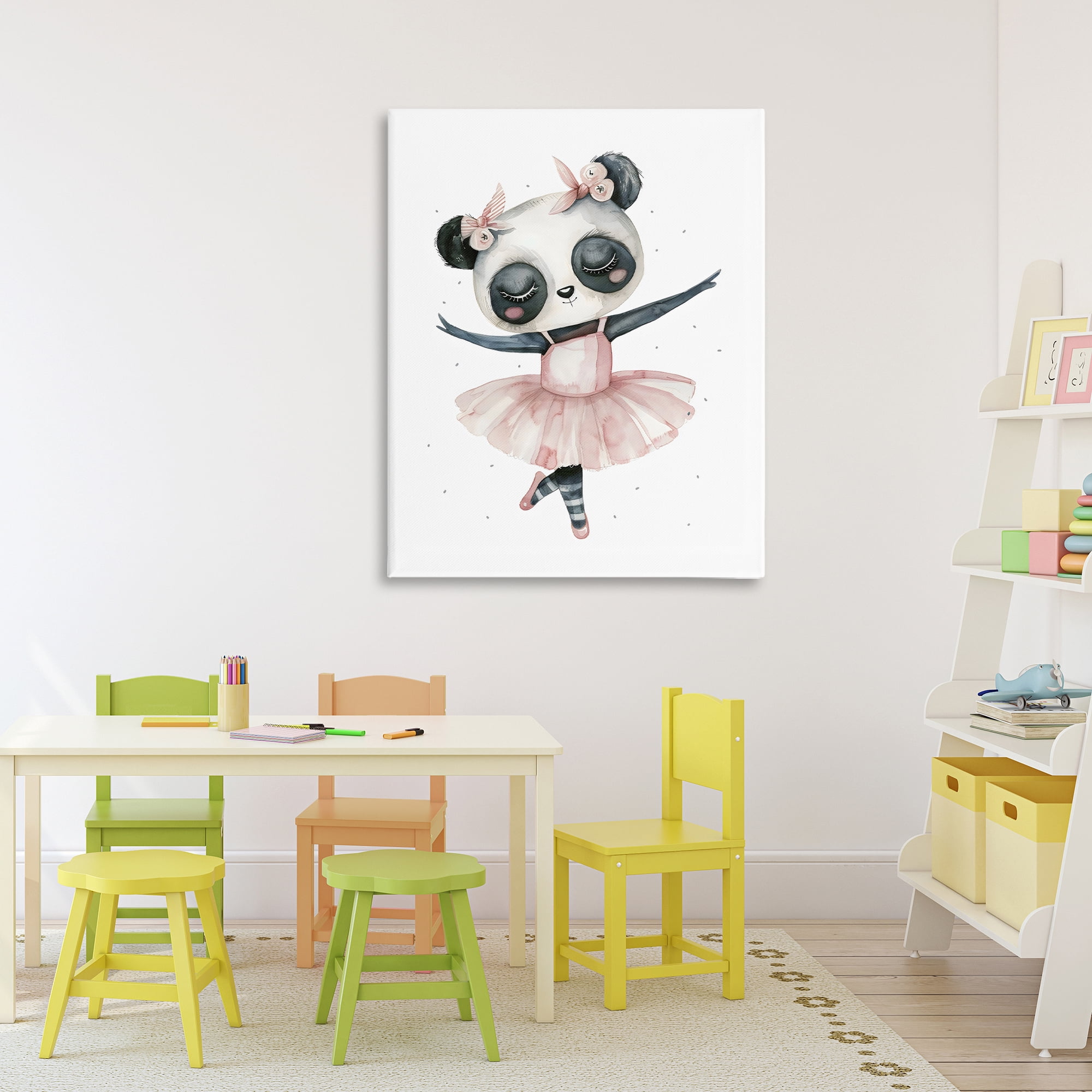Stupell Industries Ballerina Panda in Pink Tutu Canvas Wall Art, design by LSR Design Studio