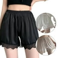 thumbnail image 2 of Women Lace Edge Satins Half Slip Shorts Under Dress Panties Safety Pettipants, 2 of 16