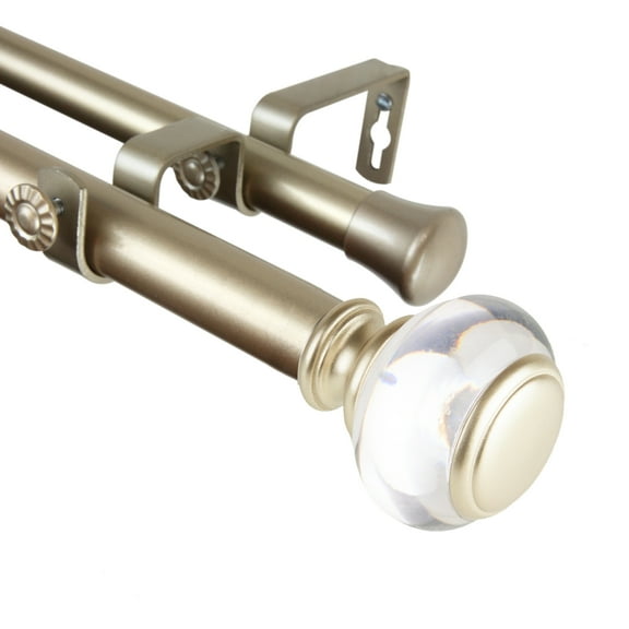 Domovina Bettina 1-inch Double Curtian Rod-Color:Gold,Size:48-84"
