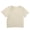 Beige, variant on Womens Tops Crop Short Sleeve Solid Color Bateau Neck Ribbed Relaxed Casual Blouse
