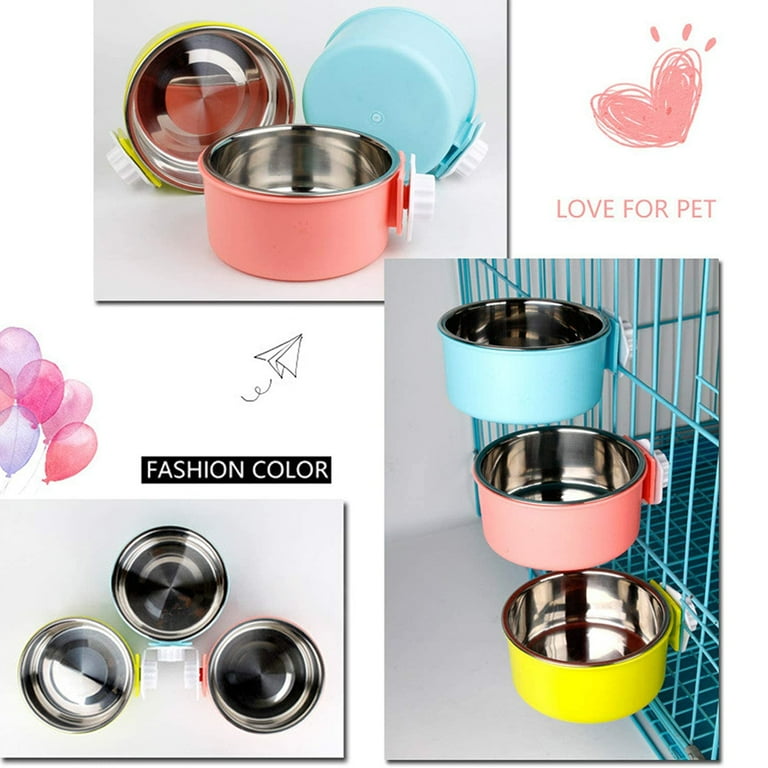 Dog Bowl Stainless Steel Metal Pet Puppy Food Water Drinking Big Plate  Accessory