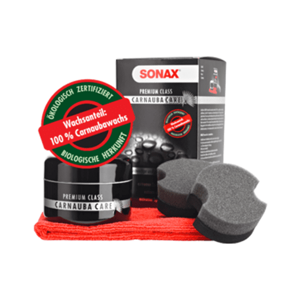 Sonax Premium Class Carnauba Wax - best car wax for car polishing. Car cleaning kit