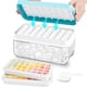 thumbnail image 1 of Bandeja para cubitos de hielo ZZWILLB con tapa, cubo y cuchara, 64 unidades, sin BPA, azul, 1 of 6