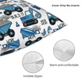 thumbnail image 3 of Wukai Blue Excavator Premium Polyester Fleece Pillow Covers with Hidden Zipper Closure,Luxuriously Soft and Durable-18"x18", 3 of 7