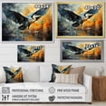 thumbnail image 4 of Designart "Teal Yellow Heron gracefulness Unveiled Pointillism" Animals Floater Framed Canvas Art Print, 4 of 7