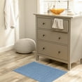 thumbnail image 5 of REGALWOVEN Lightweight Washable Textured Cotton Bath Mat Hotel Reversible Water Absorbent Rug Thick Foldable Shower Foot Carpet Blue 20" x 32", 5 of 5