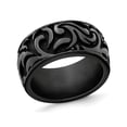 thumbnail image 1 of Mens Black Titanium 11mm Pattern Band Ring, 1 of 4