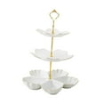 thumbnail image 2 of WeiLaiKeQi Tiered Ceramic Cake Stand Afternoon Tea Stand for Tea Party Wedding Birthday 3 Tier White, 2 of 9