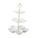 thumbnail image 2 of Expositor de tartas de cerámica de varios niveles para postres de frutas, decoración de mesa de varios niveles para postres 3 niveles blanco, 2 of 9