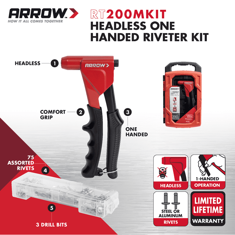 Arrow RT200MKIT One-Handed Rivet Tool Kit With Case photo 6