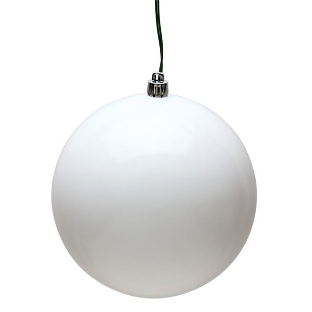 Vickerman 10" White Candy Ball Christmas Ornament