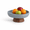 Gray, variant on Black Mango Wood Pedestal Fruit Bowl, 12 Inch Diameter Decorative Centerpiece