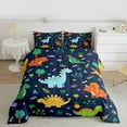 thumbnail image 2 of Homewish Cartoon Cute Dinosaur Bedding Comforter Set, Kawaii Animal Lover Twin Comforter Sets, Plant Botanical Reversible Bedding Set, Lightweight Room Decor, 2pcs, 2 of 8