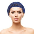 thumbnail image 3 of 2 gorros de red de ganchillo hechos a mano, gorros largos para dormir, gorros de dormir protectores para el cabello (azul rey y rosa, 1 pieza de cada color), 3 of 8