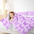 thumbnail image 3 of Erosebridal Cute Purple Full Size Comforter Sets for Girls, Butterfly Bow-Tie Bedding Sets, Colorful Stars Reversible, 1 Comforter and 2 Pillowcases, 3 of 6