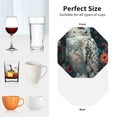 thumbnail image 6 of Vsdgher Moon Flower White Owl Leather Coasters for Drinks, Durable Drink Coasters 4 Set for Tabletop Protection, Luxurious Home Décor and Housewarming Gift ( {designName})Octagon, 6 of 6