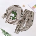 thumbnail image 5 of TOWED22 Baby Boy Football Outfit Football Buddy Crewneck Sweatshirt Jogger Pants 2Pcs Toddler Fall Clothes Size:3-4 Y,Color:Grey, 5 of 7