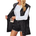 thumbnail image 3 of Women's Denim Jacket Sleeveless Button Down Jean Vest Mid Long Waistcoat, 3 of 5