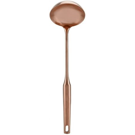 

XJU-Ladle and Metal Spatula Soup Spoon and Wok Spatula For Cooking/Serving (soup ladle-Rose Gold)-0904