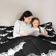 thumbnail image 4 of Feelyou Halloween Bat Silhouette Twin Comforter Sets, Spooky Monochrome Animal Bedding Set, Black White, Black Reversible, 2 Pieces, 1 Comforter and 2 Pillowcases, 4 of 7