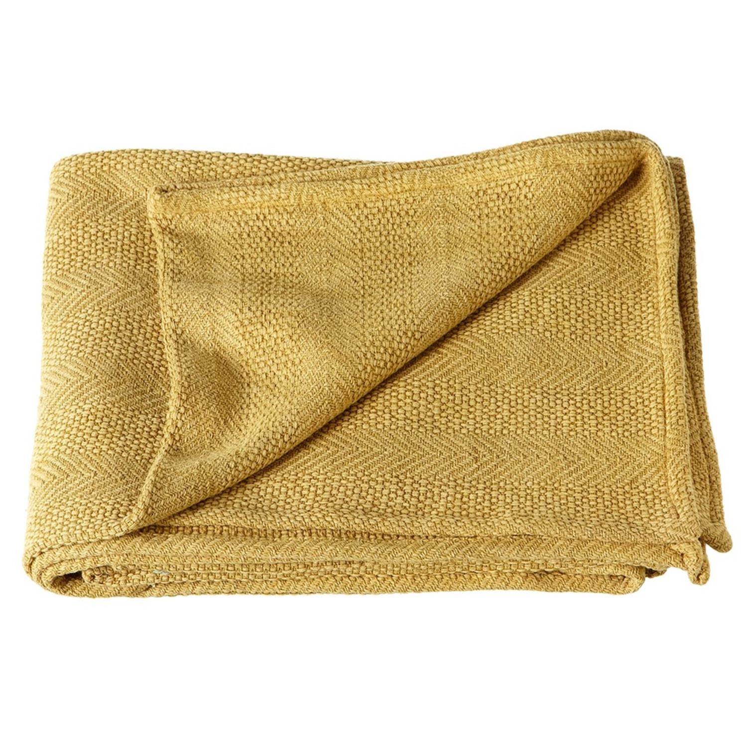 Set of 2 yellow Mustard Arrow Stripe Antique Wash Throw ...
