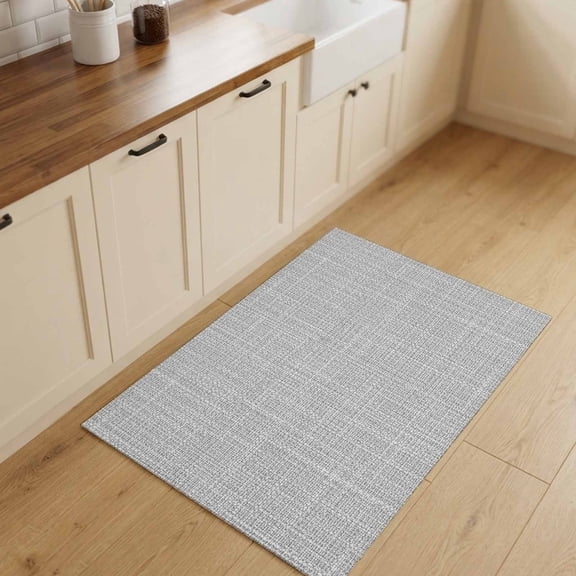 2x3ft Rectangle Rug,Modern Gray Linen Texture Washable Area Rugs Non-Slip Accent Rug Minimalist Solid Color Soft Circle Carpet for Living Room Bedroom Home Office Decor