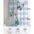 thumbnail image 6 of Watercolor Flowers Sheer Curtains 54 Inch Length 2 Panels Set for Living Room/Bedroom, Spring Floral Butterflies Blue Plaid Kitchen Curtains Grommet Semi-Sheer Curtains Window Treatments 42"x54"x2, 6 of 7