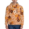 thumbnail image 2 of Zufioo Hippie Ditsy Floral Design Fleece Comfortable Hoodie for Mens,Sweatshirt for Men,Pullover Hooded Sweatshirt for Men -Small, 2 of 5
