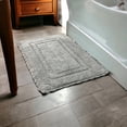 thumbnail image 6 of Serafina Home Bathroom Rug Set OF TWO, 100% Cotton, Tufted Design, Slip Resistant Backing, 17x24 and 20x32 (Adamo dark grey), 6 of 6
