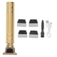 thumbnail image 1 of Recortadora de pelo con cuchilla en T, recargable por USB, eléctrica, compacta, portátil, profesional, para hombres, kit de aseo, diseño dorado metálico, 1 of 14
