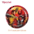 thumbnail image 4 of Decoración de fiesta de cumpleaños de Deadpool y Lobezno, globos, vajilla, pancarta, telón de fondo, adorno de pastel, suministros de cumpleaños, Baby Shower, 4 of 5