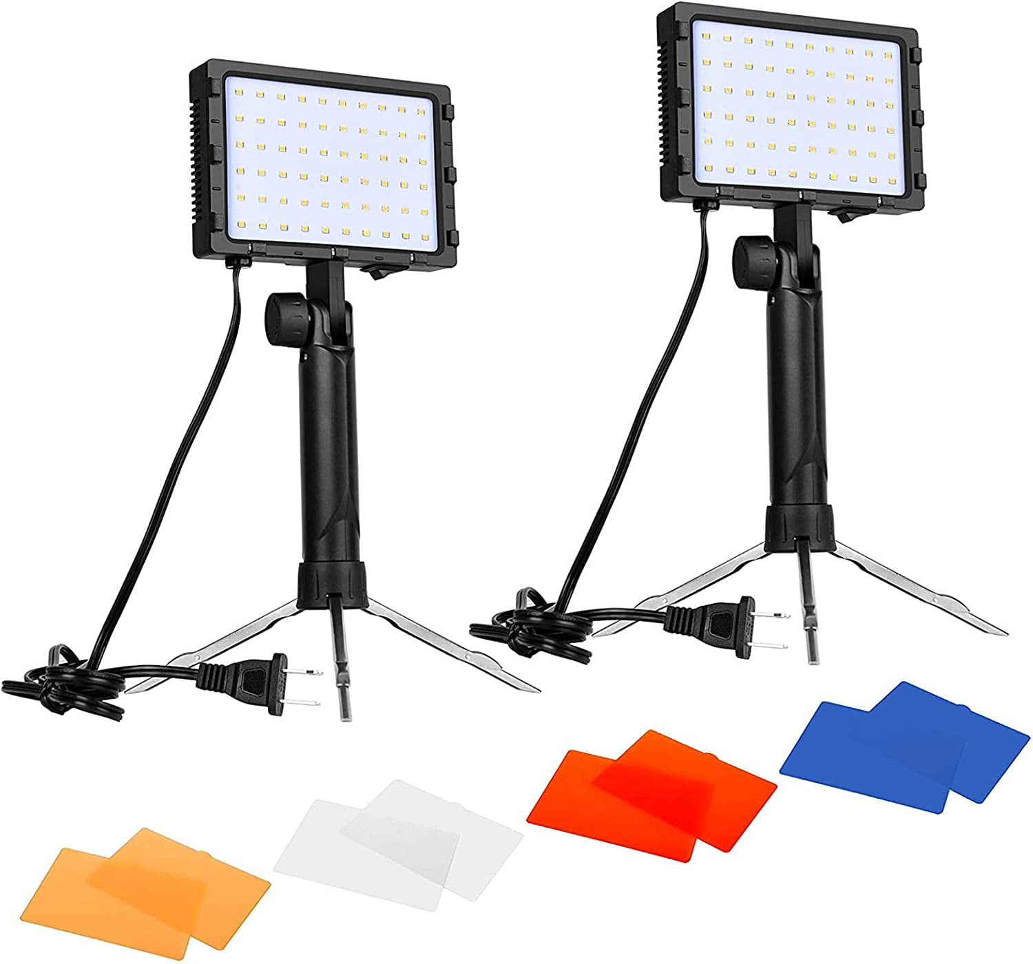 Finde sig i Tal til salut EMART 60 LED Continuous Portable Photography Lighting Kit for Table Top  Photo Video Studio Light Lamp with Color Filters - 2 Packs - Walmart.com