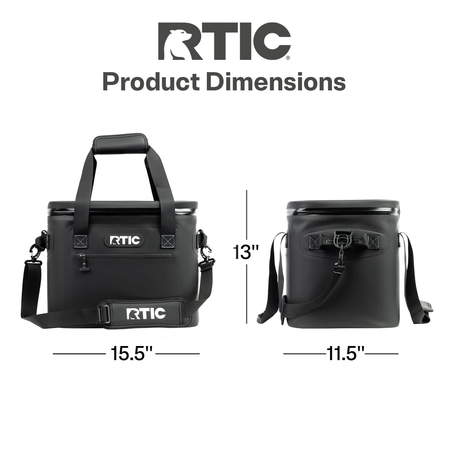 RTIC 30-Can, 20 Qt, Ultra-Tough Soft-Sided Cooler, Leakproof, Waterproof, Black