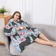 thumbnail image 5 of Oversized Wearable Blanket Hoodie,French Bulldog and Flower Sherpa Blanket Hoodie with Super Pockets,Super Warm Fuzzy Pullover for Women & Men, 5 of 6