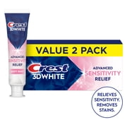 Crest 3D White Advanced Sensitivity Toothpaste, Soft Mint, 3.3 oz, 2 Pack