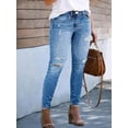 thumbnail image 4 of Plus Size Women's Skinny Jeans - Ripped Stretch Denim Ankle-Length, Basic & Versatile Fit for, 4 of 4