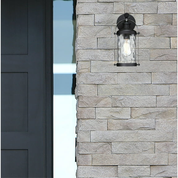 Westinghouse Lighting Courtland Grove One-Light Outdoor Wall Fixture, Clear Hammered Glass