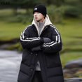 thumbnail image 2 of Chaqueta larga con capucha y cordón para hombre, ropa de diseñador, chaqueta de invierno con relleno de plumón de pato para hombre, abrigo informal para hombre, 2 of 5