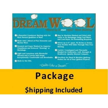 WOOLDPK Dream Wool Batting (Package, Double 93 in x 96 in) shipping included*