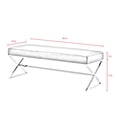 thumbnail image 2 of Inspired Home Brage Grey/Chrome Faux Fur Bench - X-Legs, Chrome Base, 2 of 9