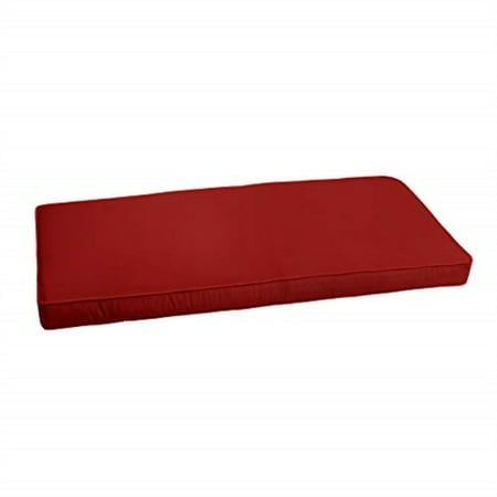 Mozaic AMZCS105949 Indoor or Outdoor Sunbrella Bench Cushion with Corded Edges and Tie Backs 55 x 18 Canvas Jockey Red