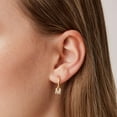 thumbnail image 2 of 14K Gold Plated 925 Sterling Silver Post Huggie Earring With Initial Dangle |CZ Initial Huggie Hoop Earrings | Womens Cubic Zirconia Dangle Initial Huggies, 2 of 2