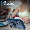 thumbnail image 5 of JTCASES for iPhone 7 Case, Sliding Camera Cover+ Rotating Ring Kickstand + Magnetic Car Mount + Inside Card Holder, Bracket Shockproof Frame Anti-drop PC TPU Heavy Duty Protection, Darkblue, 5 of 11